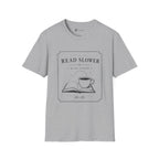 Read Slower Quiet Rituals Coffee Reading T-Shirt