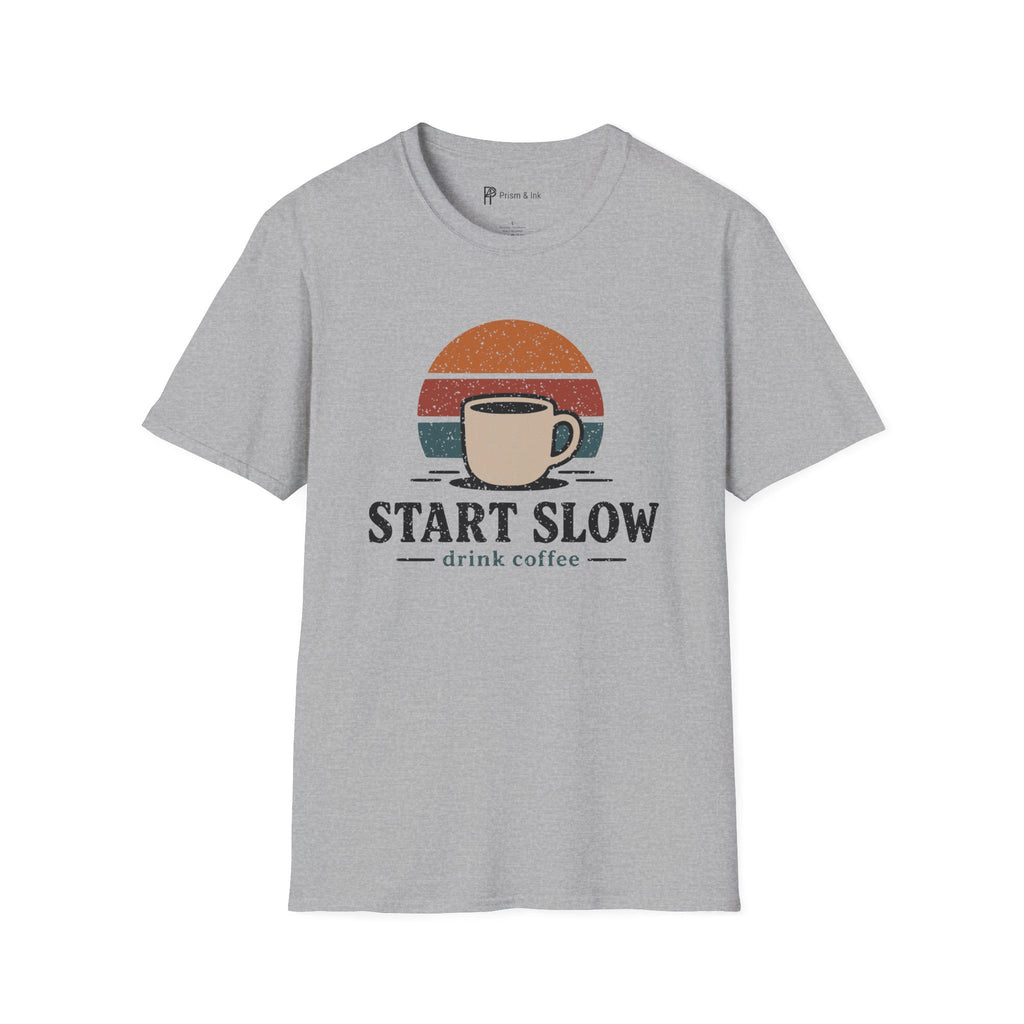 Start Slow Retro Sunset Coffee Ritual T-Shirt