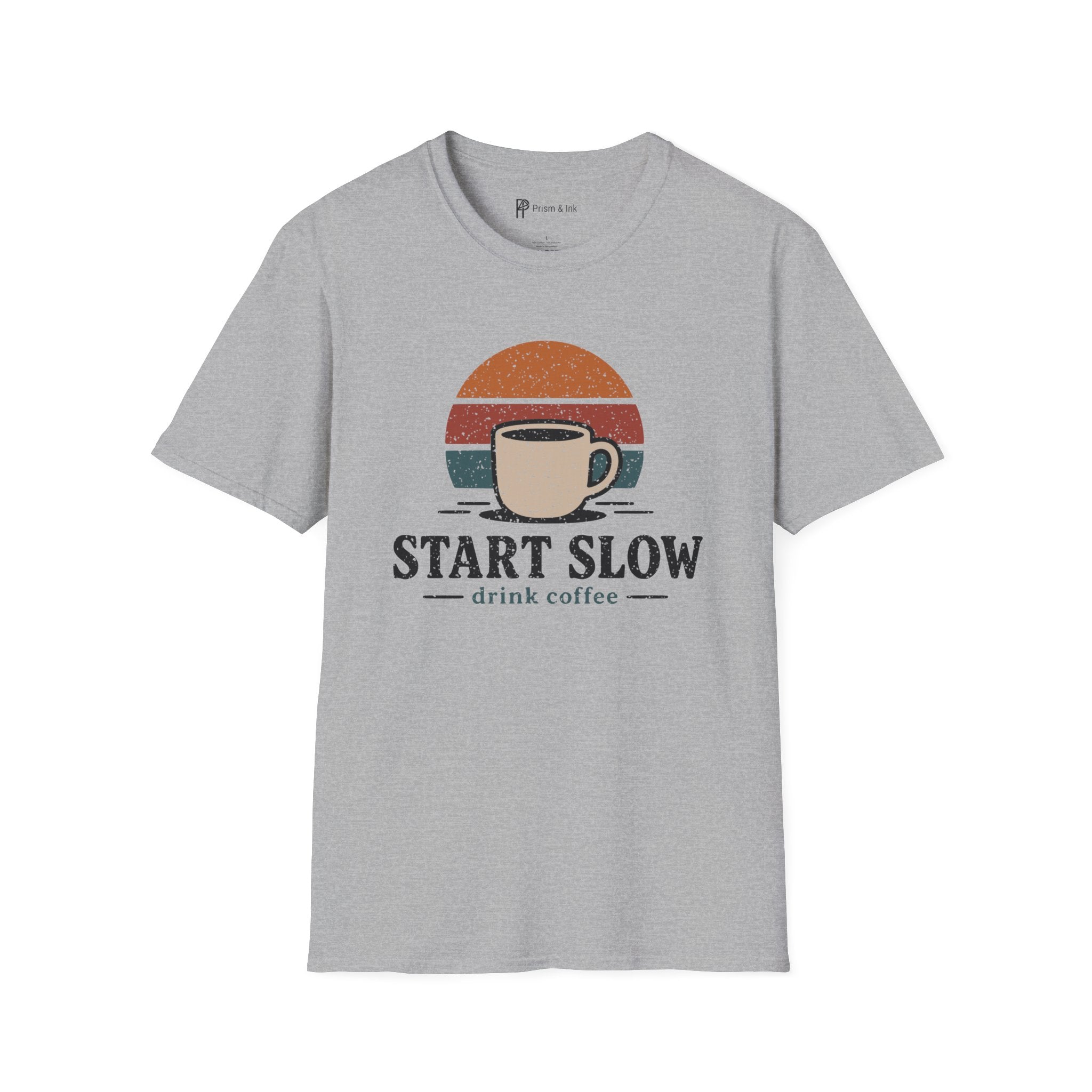 Start Slow Retro Sunset Coffee Ritual T-Shirt