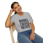 Books Coffee Quiet Minimalist Introvert T-Shirt