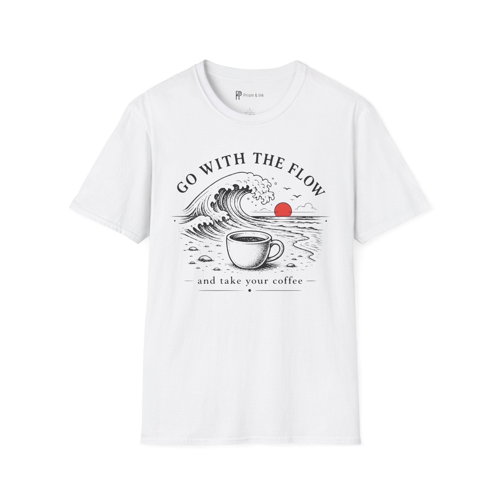 Go With The Flow Great Wave Coffee T-Shirt