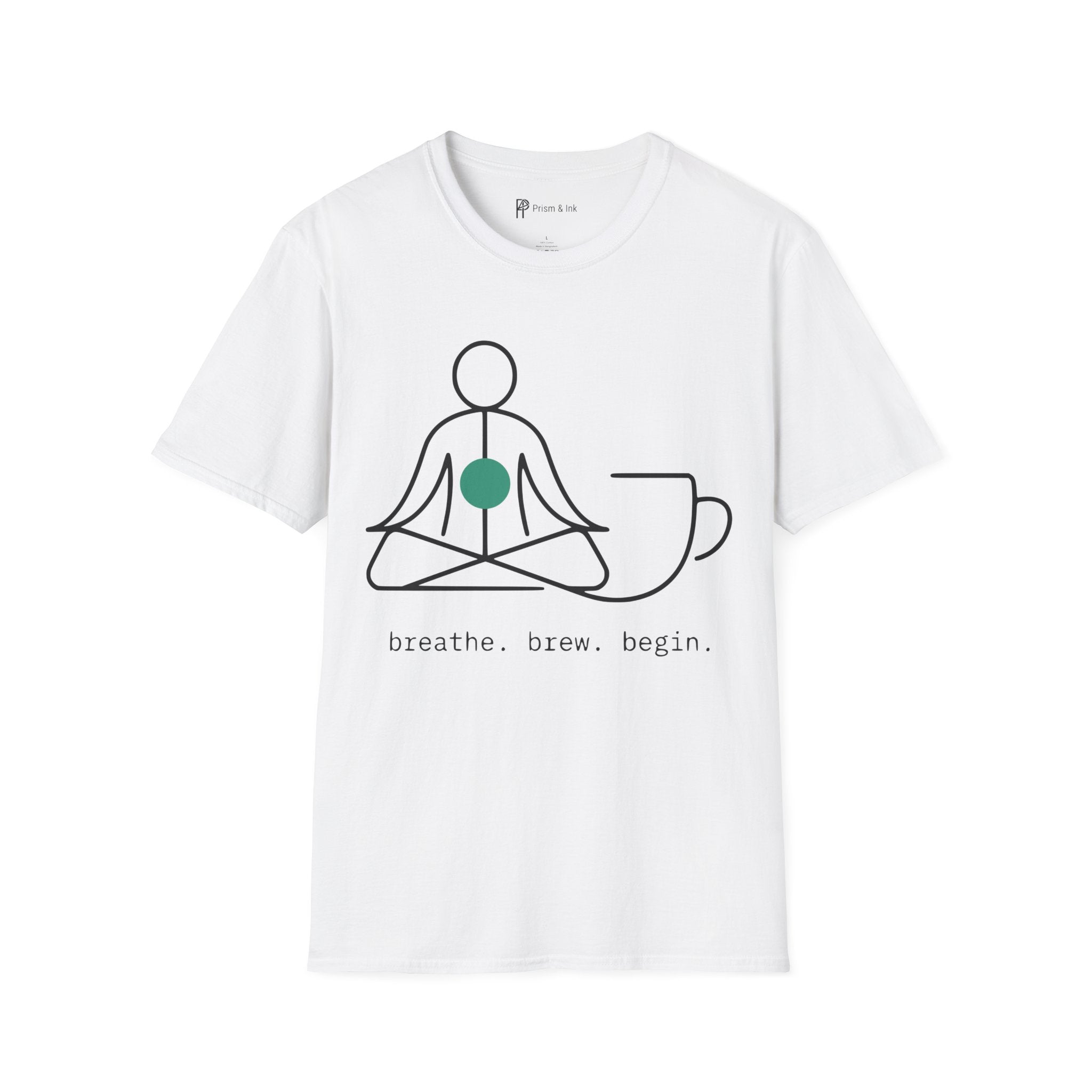 Zen Master T-Shirt — Minimalist Meditation & Coffee Alignment Art