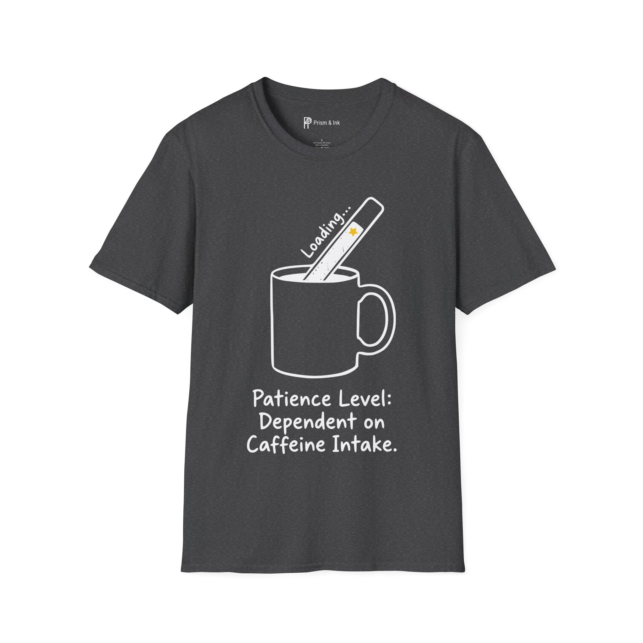 Caffeine Intake T-Shirt — Loading Progress Bar and Mug Graph