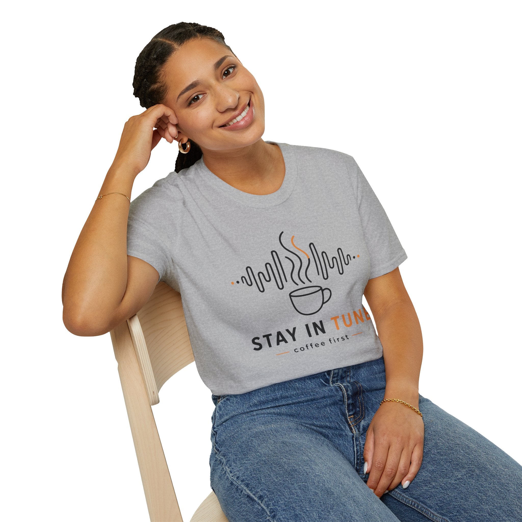 Stay In Tune Frequency Wave Coffee T-Shirt