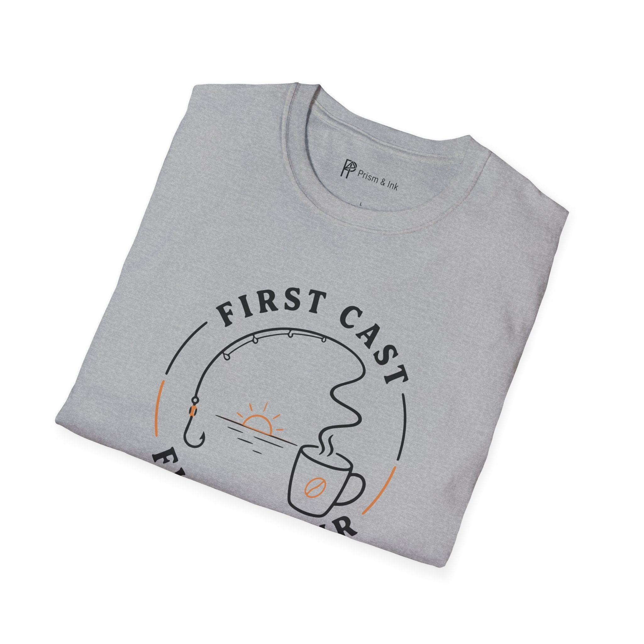 First Cast First Pour Fishing Coffee T-Shirt