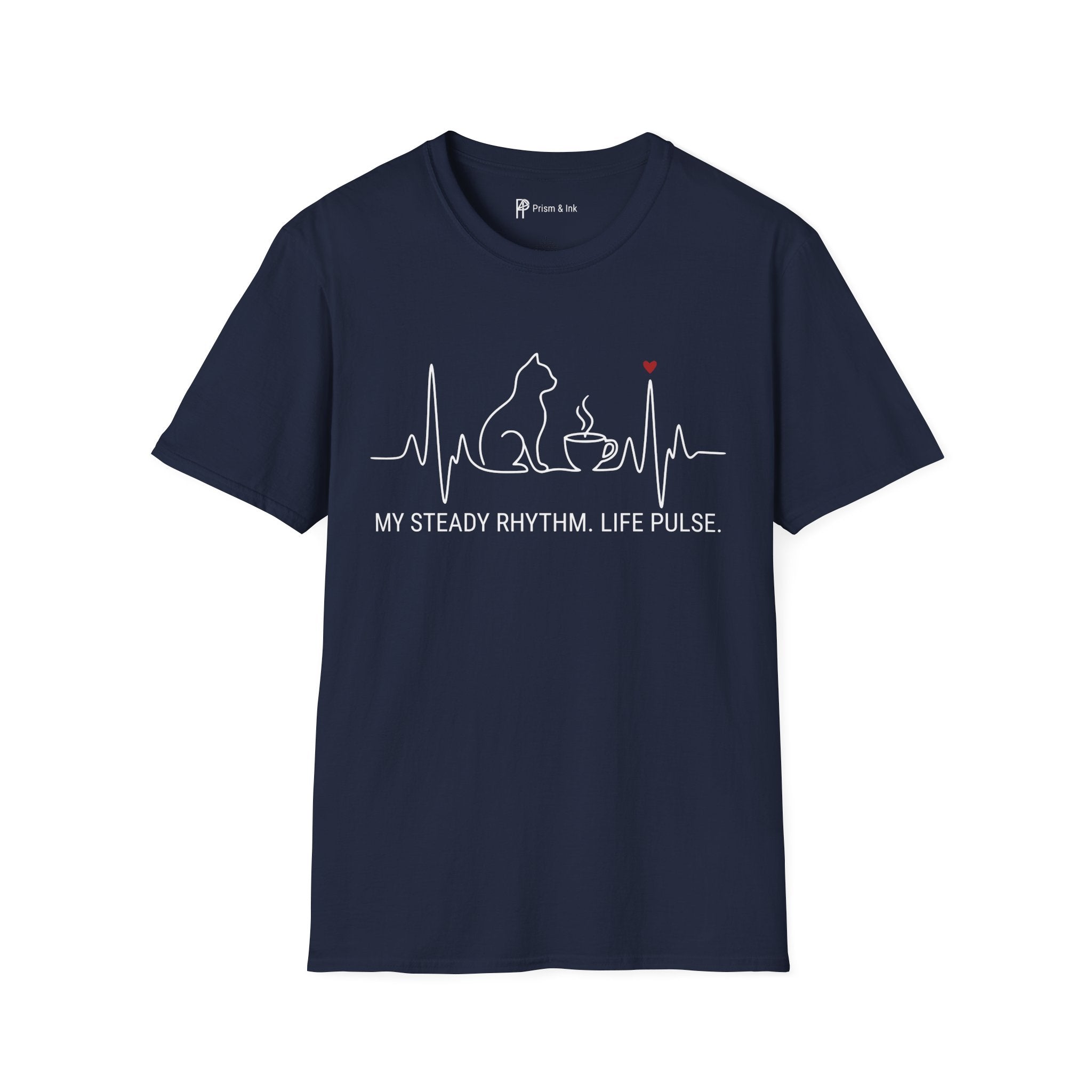 My Steady Rhythm Life Pulse Cat Coffee T-Shirt
