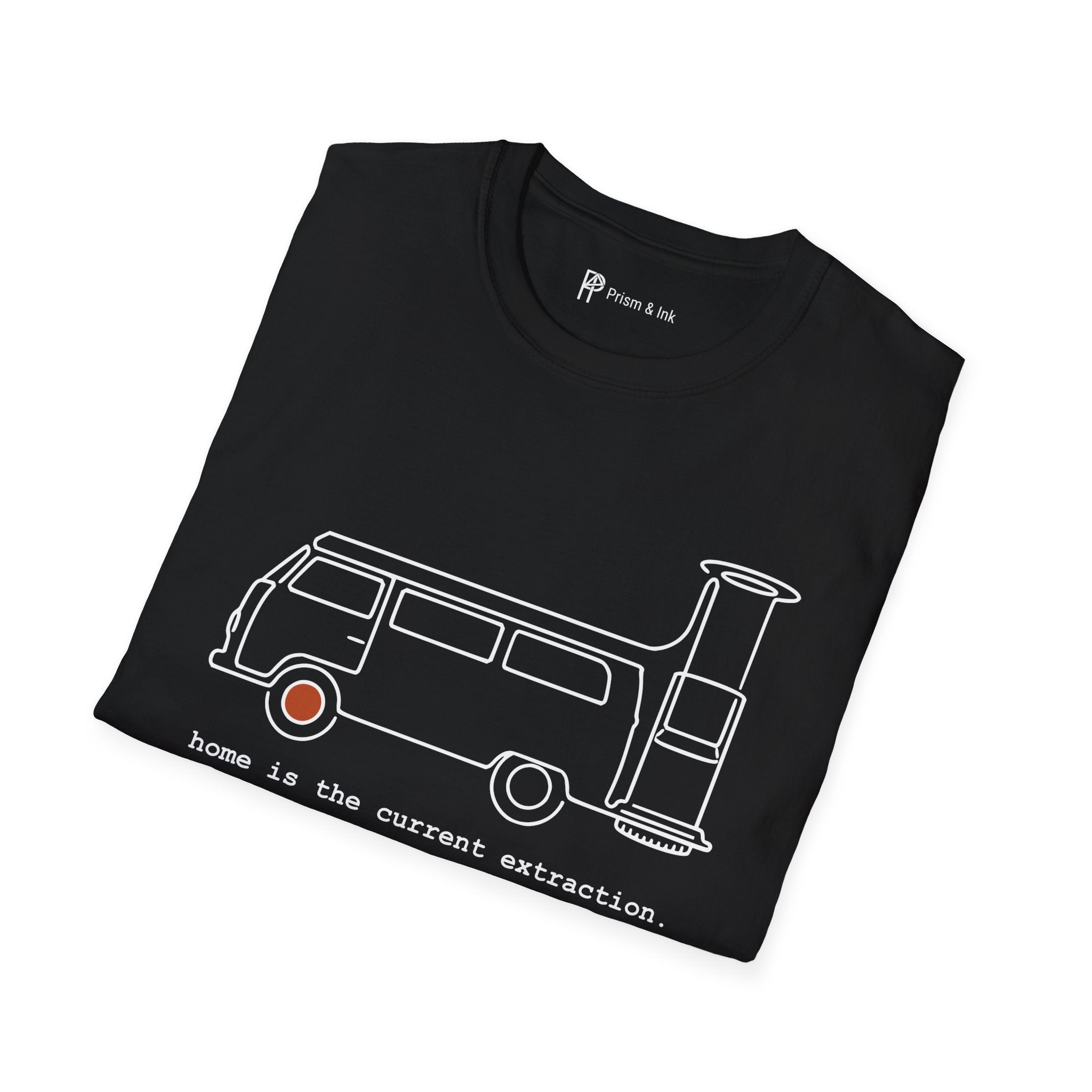 Van Life Exploration T-Shirt — Minimalist Camper & AeroPress "Anywhere" Art