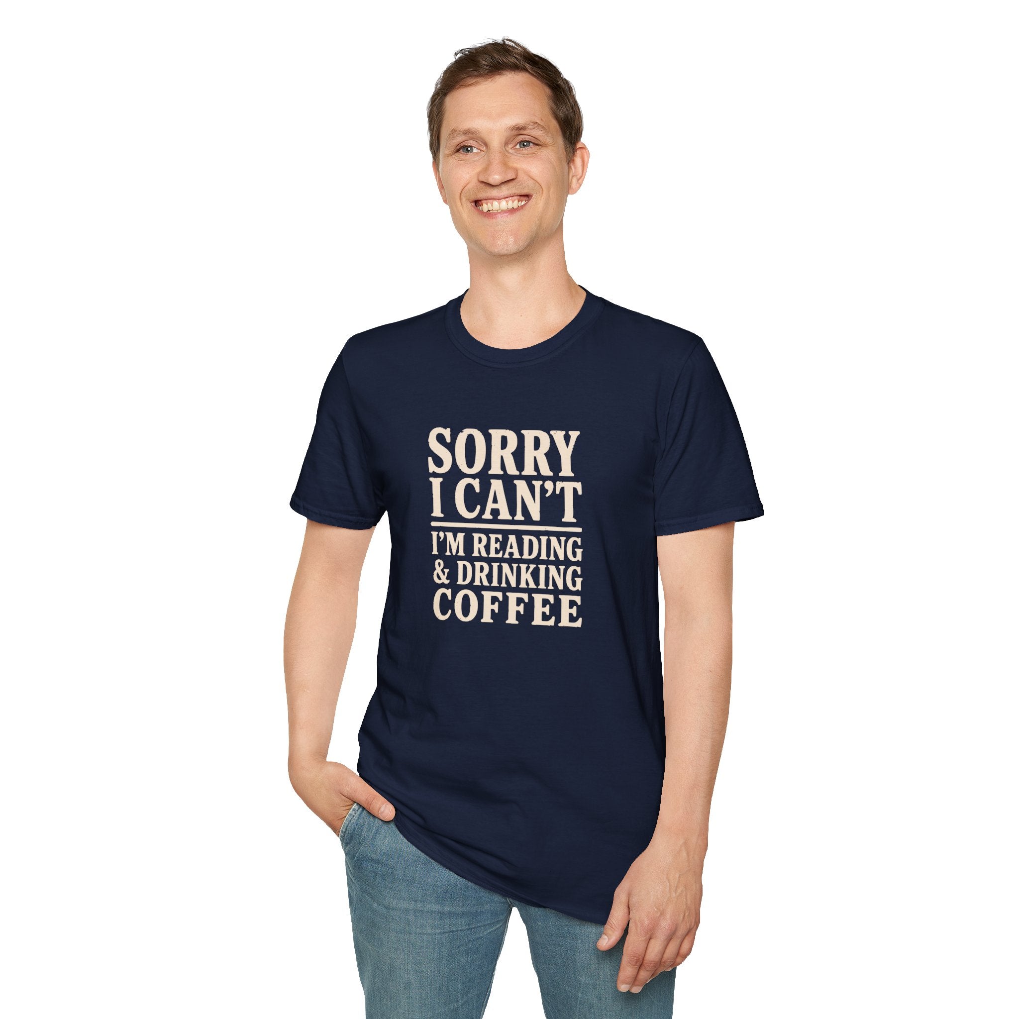 Sorry I Can't Reading and Drinking Coffee Book Lover T-Shirt