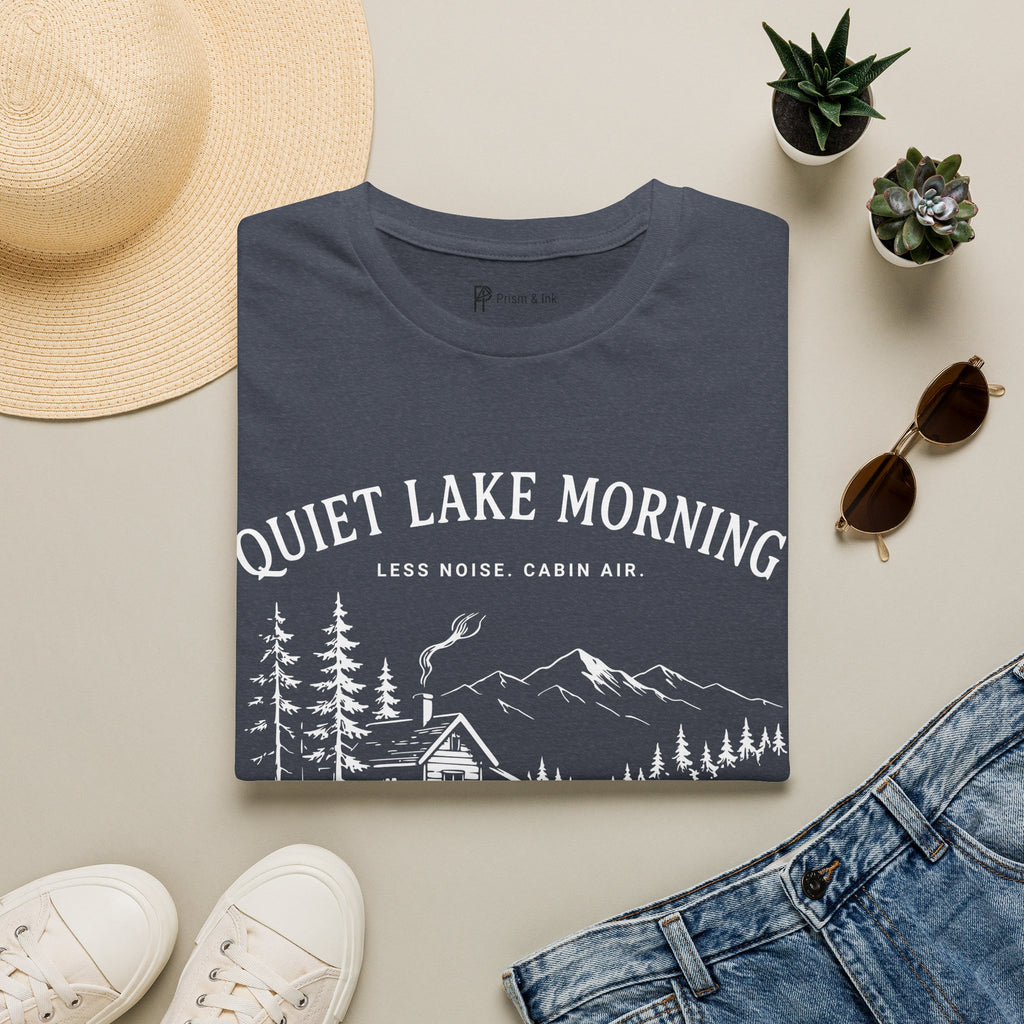 Quiet Lake Morning Cabin T-Shirt