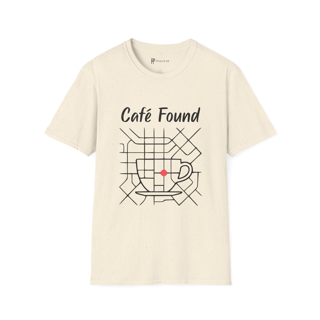 Café Found T-Shirt — Urban Map Grid and Cup Graph