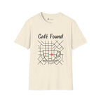 Café Found T-Shirt — Urban Map Grid and Cup Graph