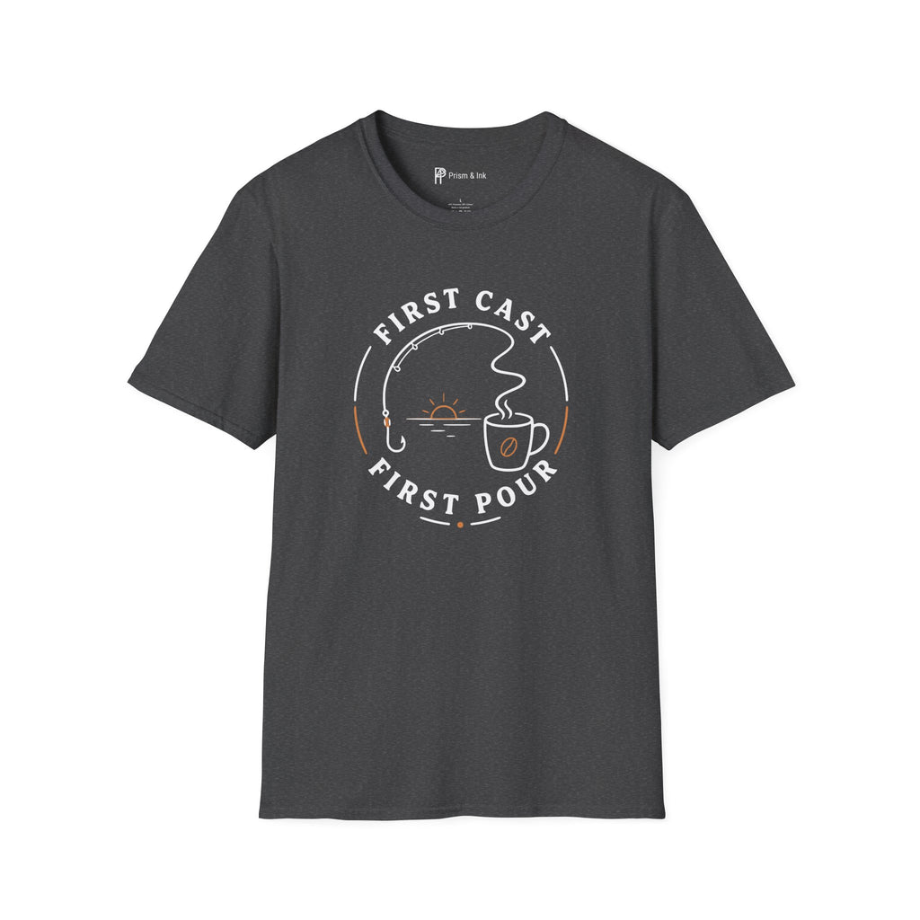 First Cast First Pour Fishing Coffee T-Shirt