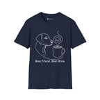 Best Friend Best Brew Minimalist Dog & Coffee Line Art T-Shirt