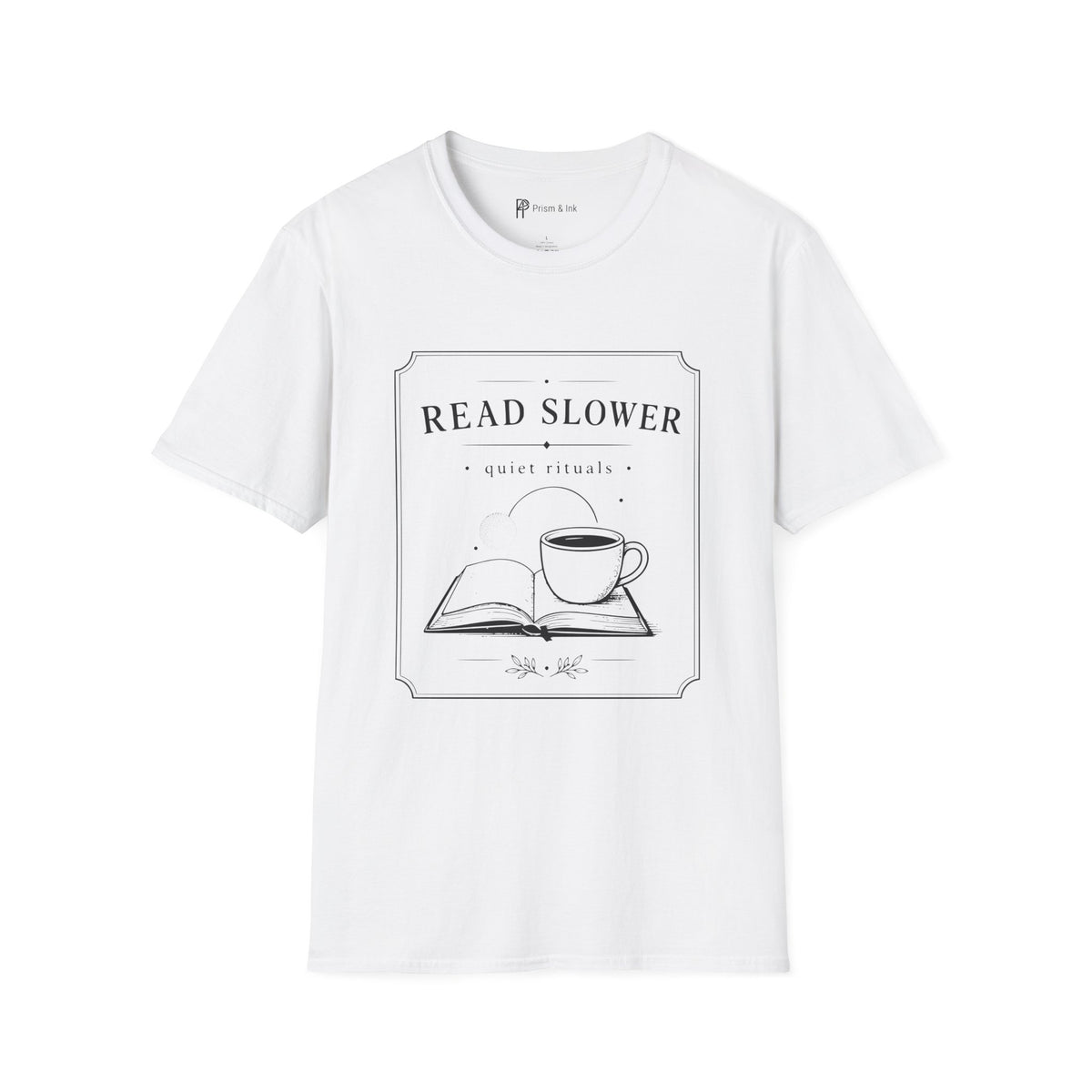 Read Slower Quiet Rituals Coffee Reading T-Shirt