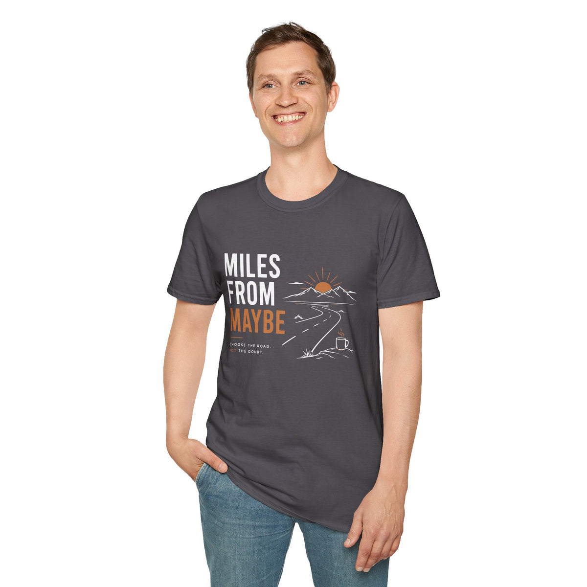 Miles From Maybe Roadtrip Coffee T-Shirt