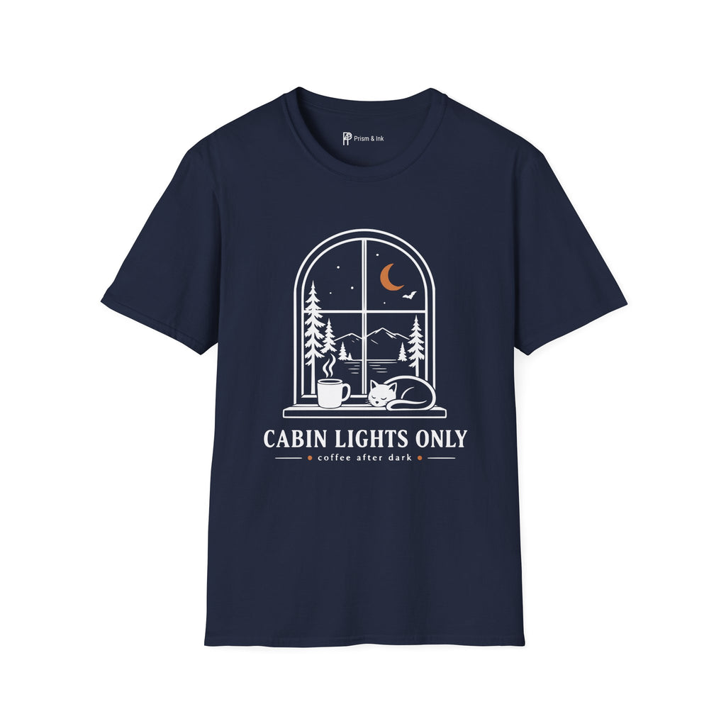 Cabin Lights Only Cat Coffee After Dark T-Shirt