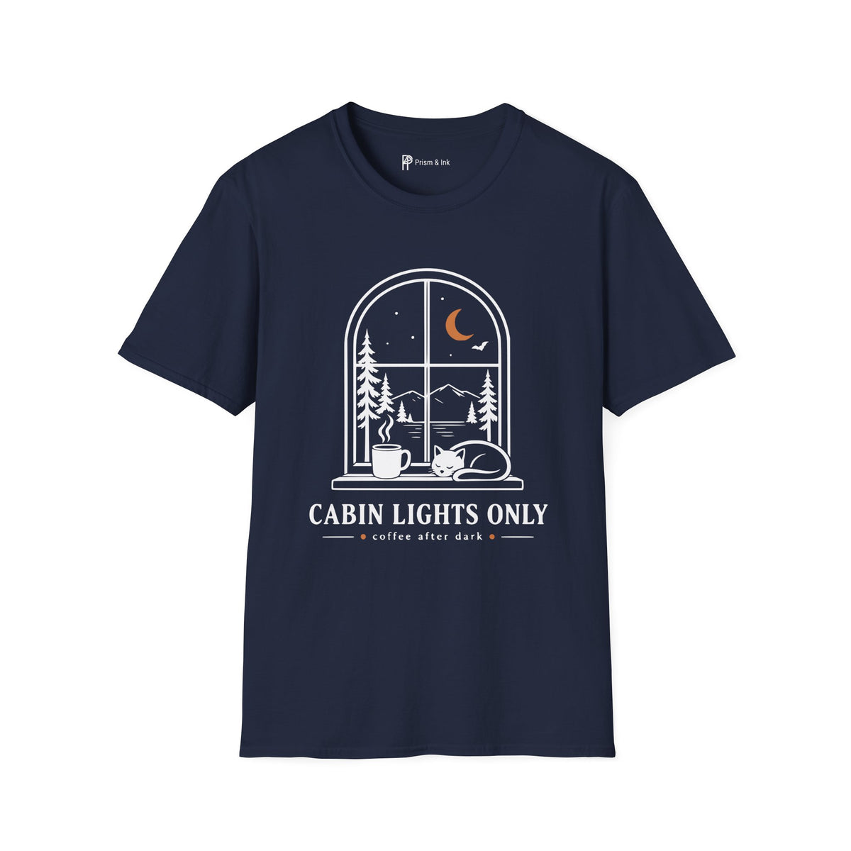 Cabin Lights Only Cat Coffee After Dark T-Shirt