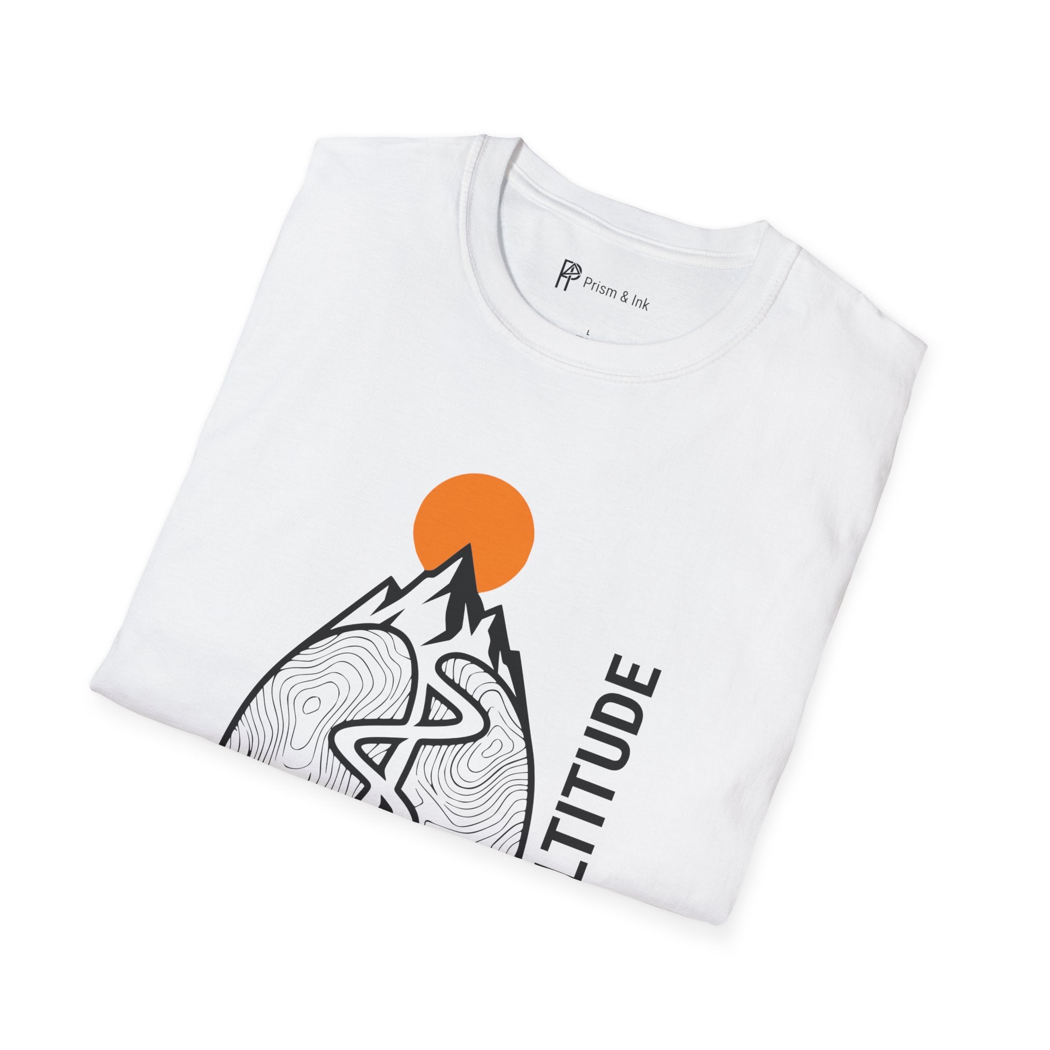 High Altitude T-Shirt — Topographic Coffee Bean Mountain Peak