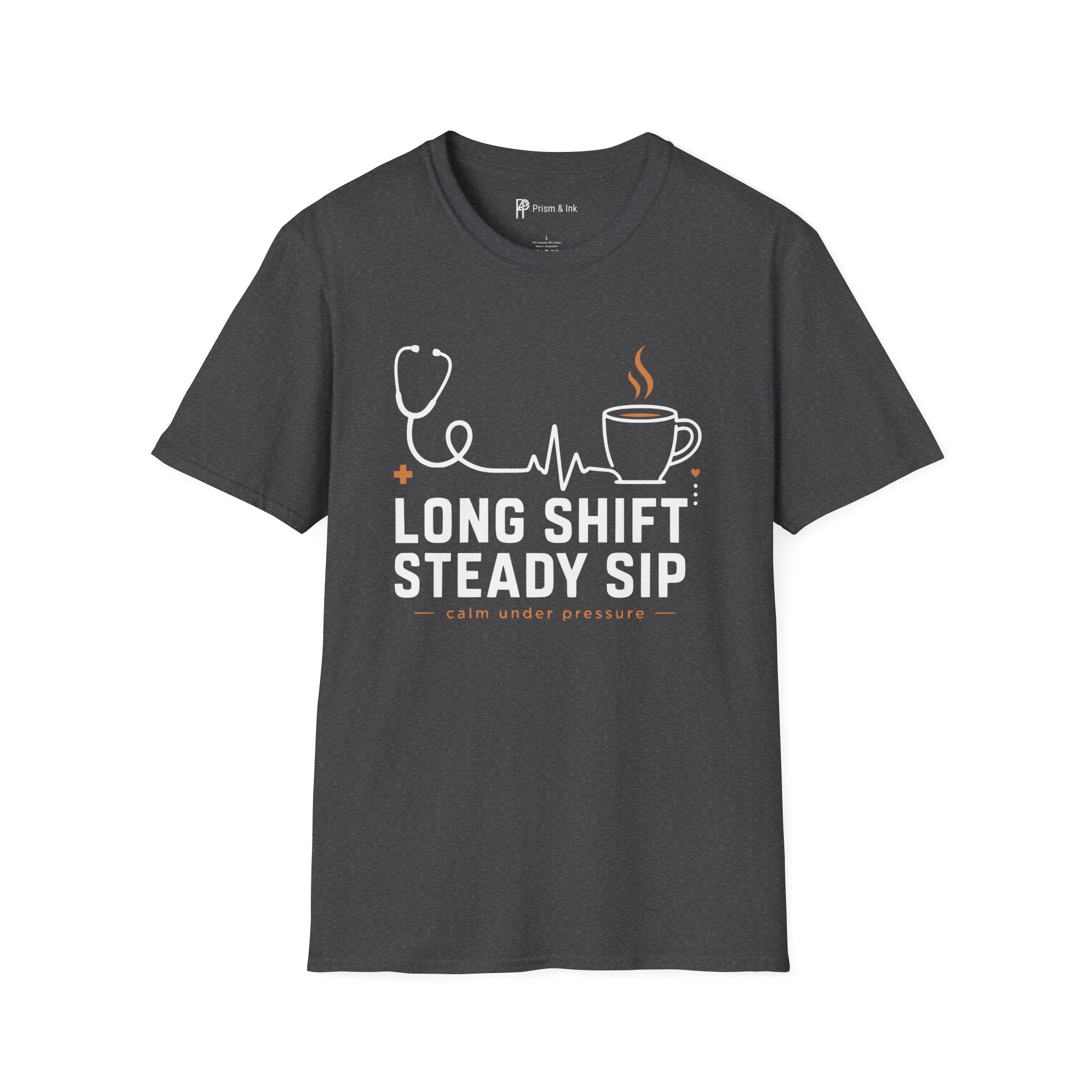Long Shift Steady Sip Nurse Coffee T-Shirt