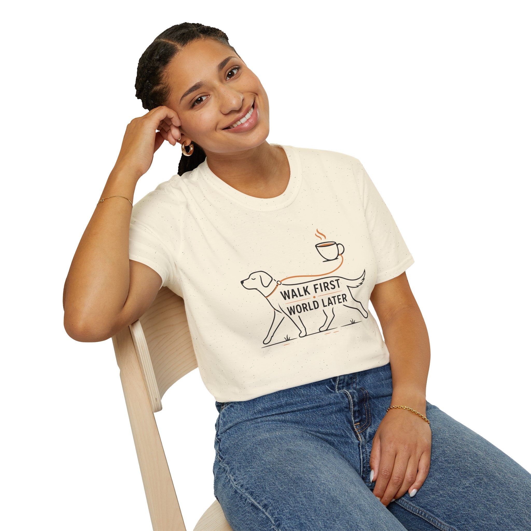 Walk First World Later Dog Coffee T-Shirt