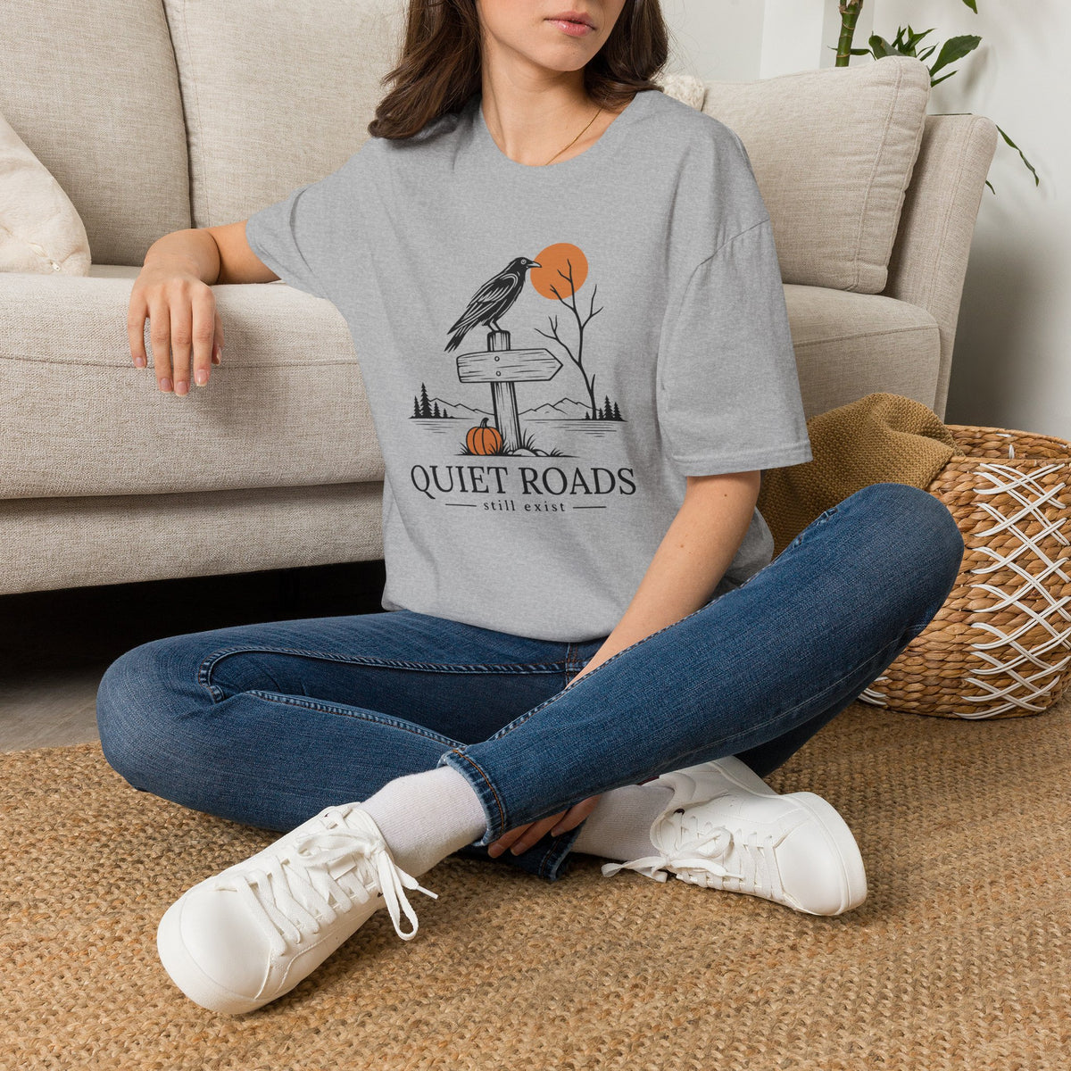 Quiet Roads Still Exist Raven Autumn T-Shirt
