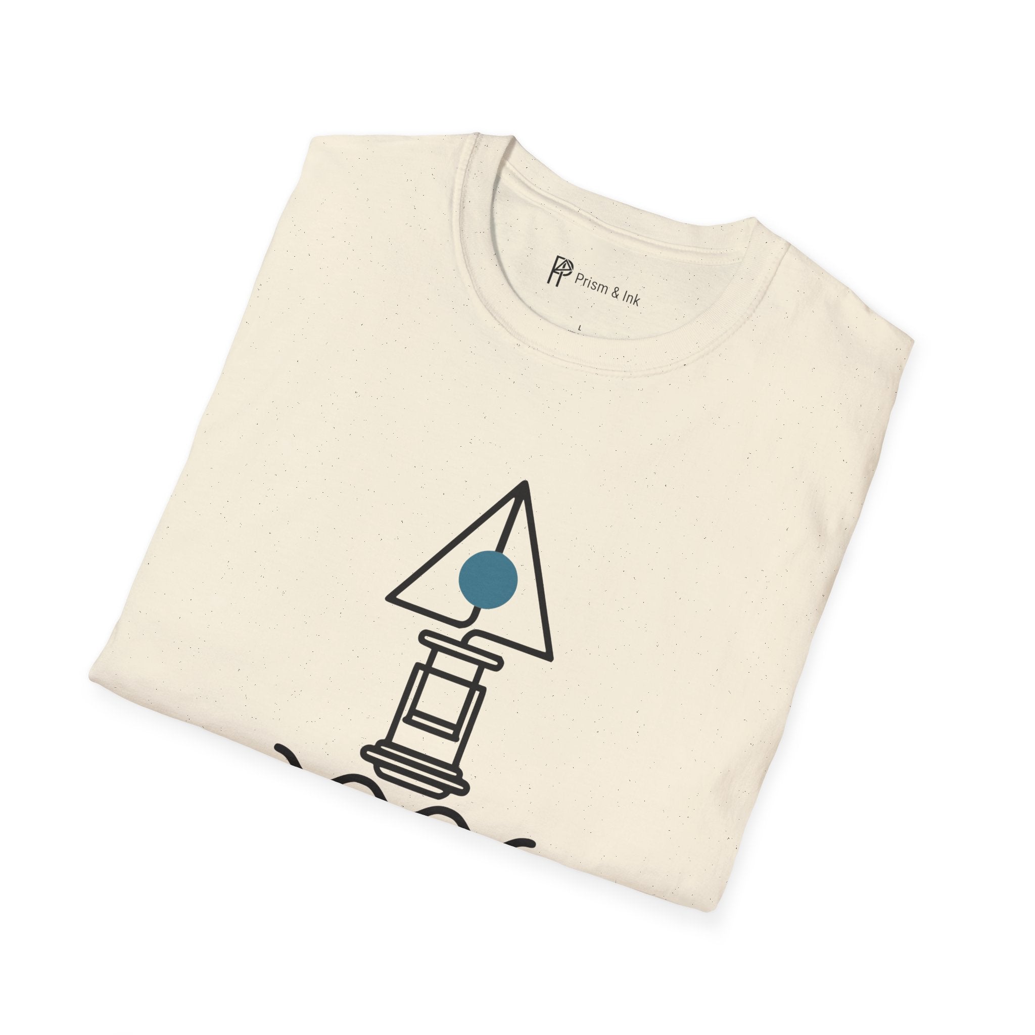 Navigating The Morning Mist T-Shirt — Minimalist Coffee Press & Maritime Buoy Art
