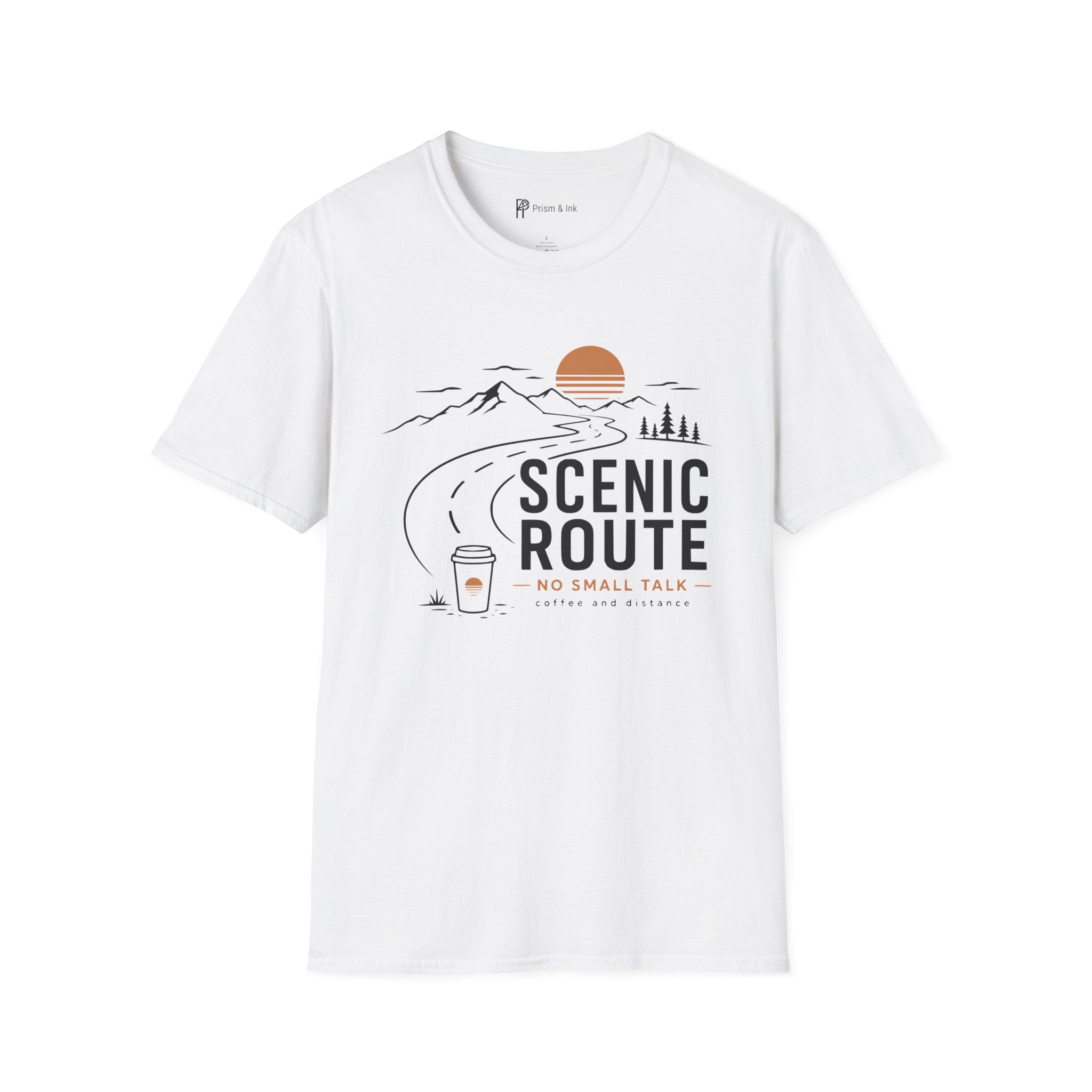 Scenic Route No Small Talk Coffee Roadtrip T-Shirt