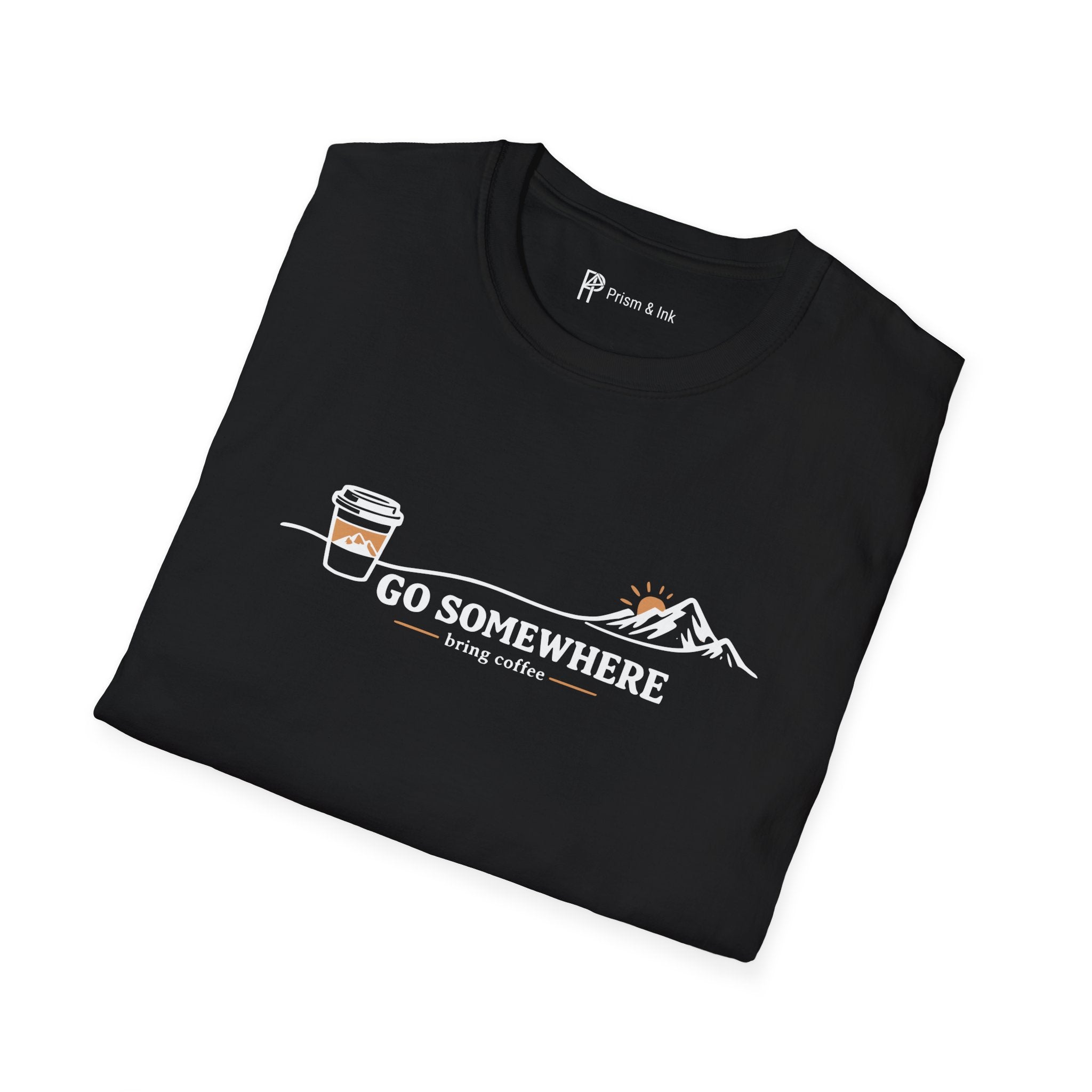 Go Somewhere Mountain Peak Expedition Coffee T-Shirt