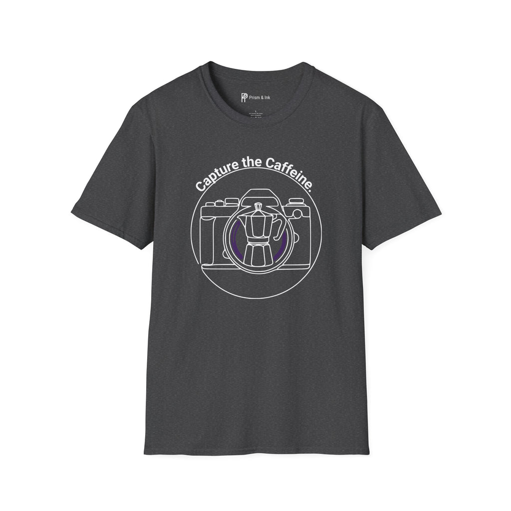 Capture the Caffeine Camera & Moka Pot T-Shirt