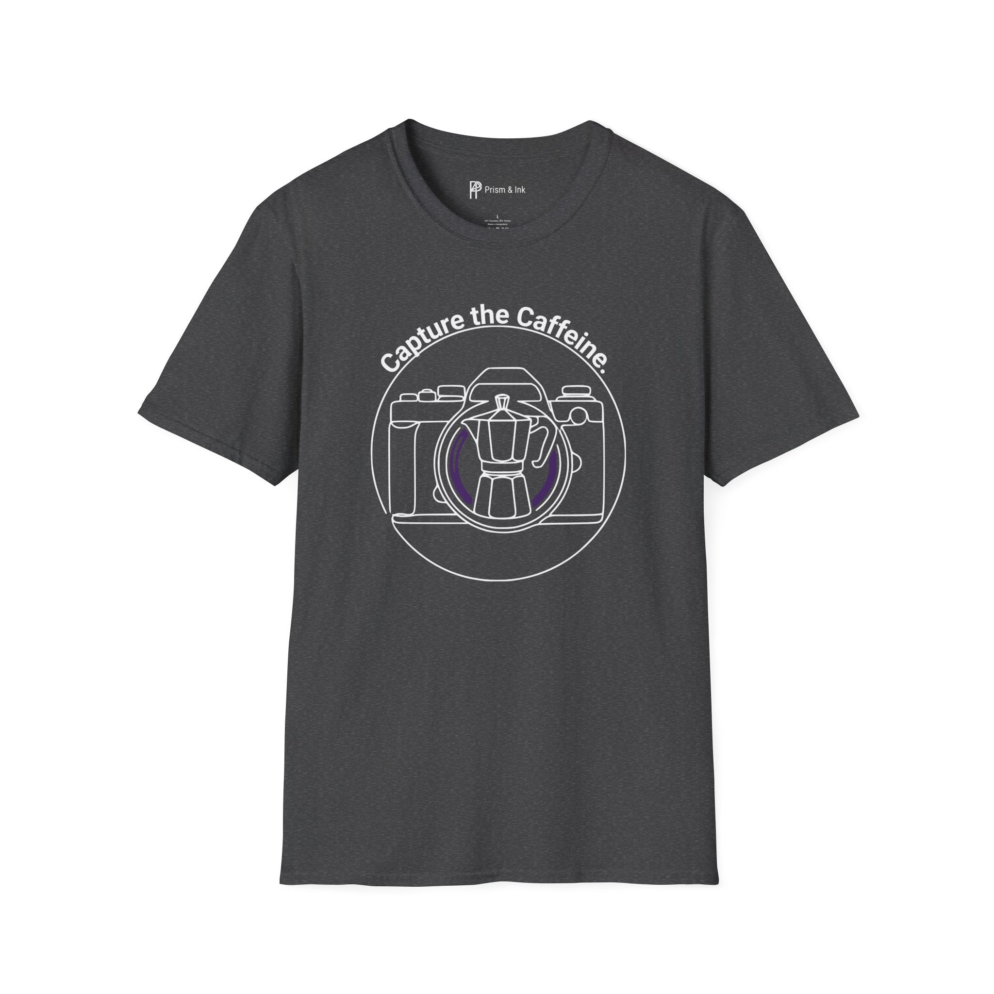 Capture the Caffeine Camera & Moka Pot T-Shirt