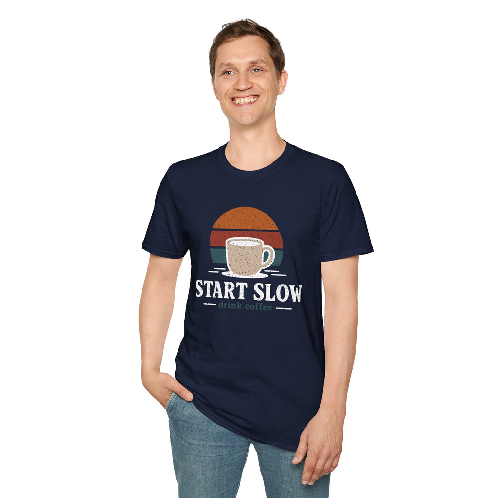 Start Slow Retro Sunset Coffee Ritual T-Shirt