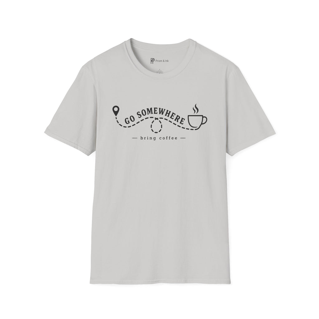 Go Somewhere Map Pin Path Coffee Travel T-Shirt