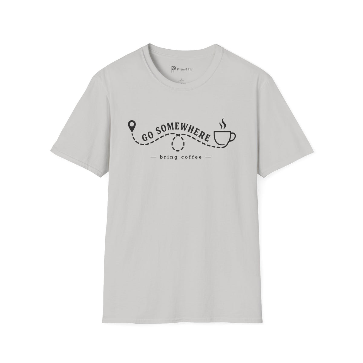 Go Somewhere Map Pin Path Coffee Travel T-Shirt