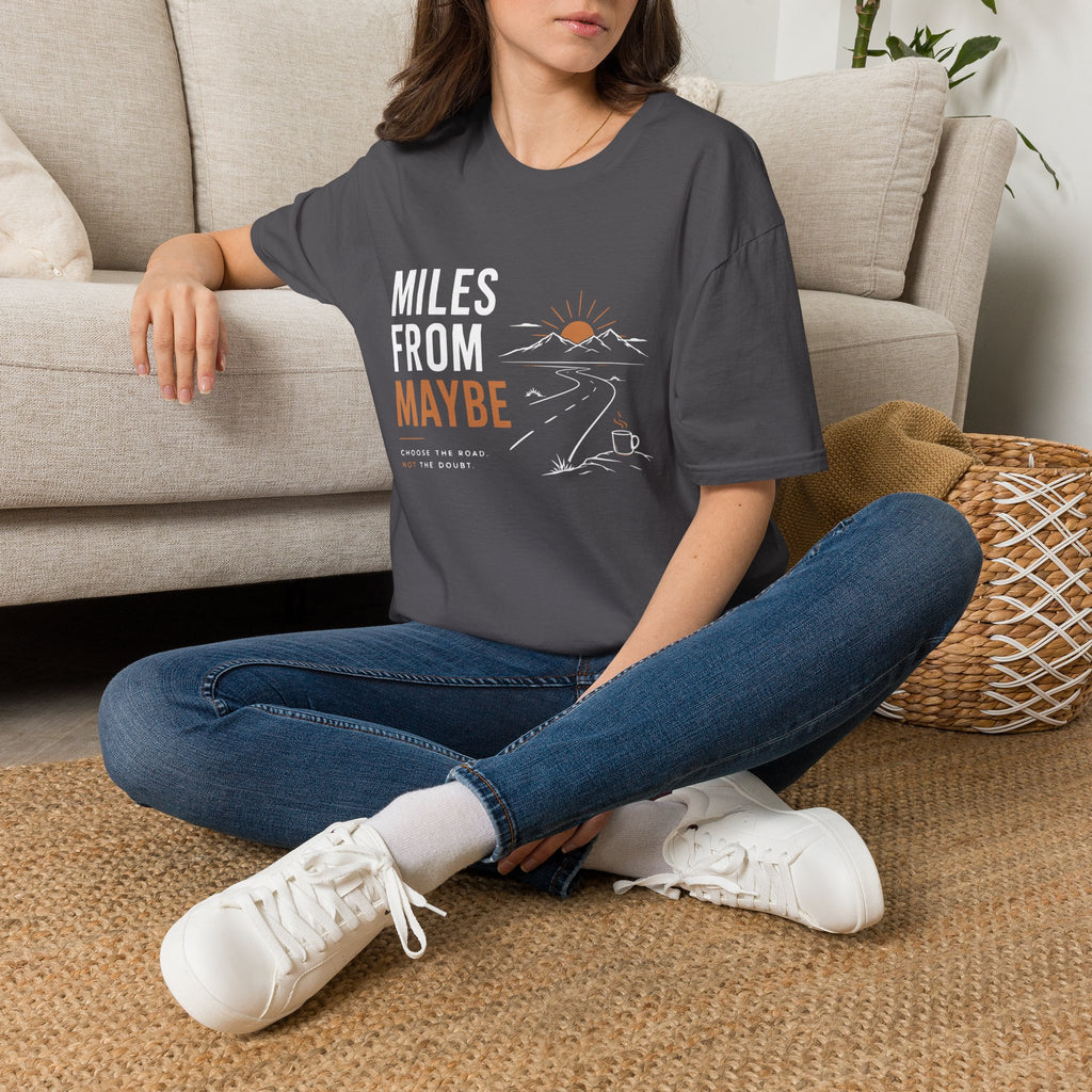 Miles From Maybe Roadtrip Coffee T-Shirt