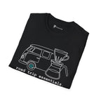 Road Trip Essentials Camper Van & Pour Over Coffee T-Shirt