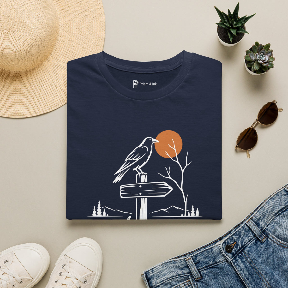 Quiet Roads Still Exist Raven Autumn T-Shirt
