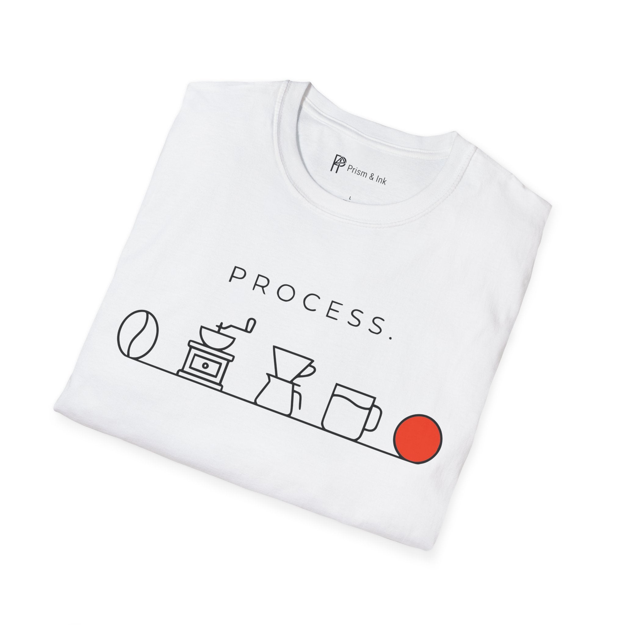 Coffee Process T-Shirt — Bean to Cup Minimalist Timeline