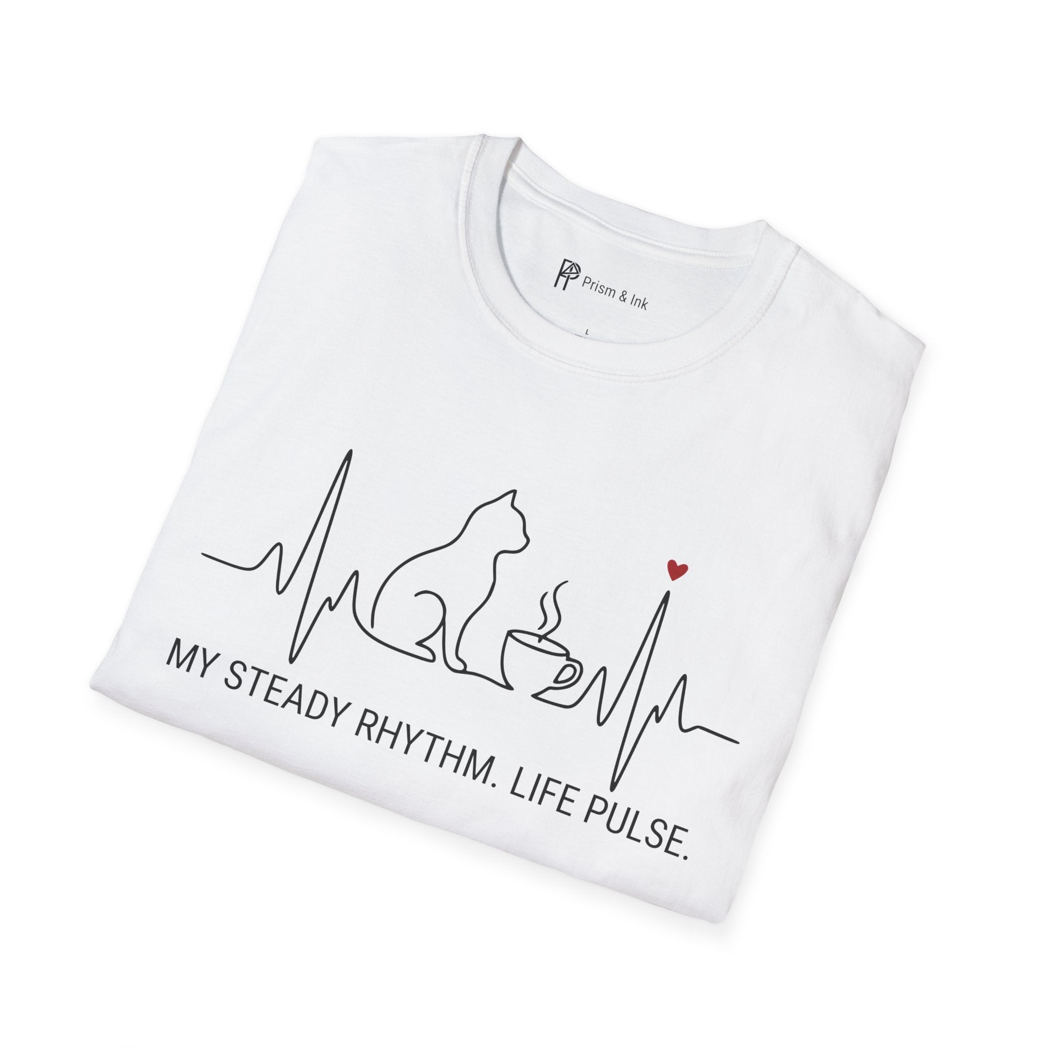 My Steady Rhythm Life Pulse Cat Coffee T-Shirt
