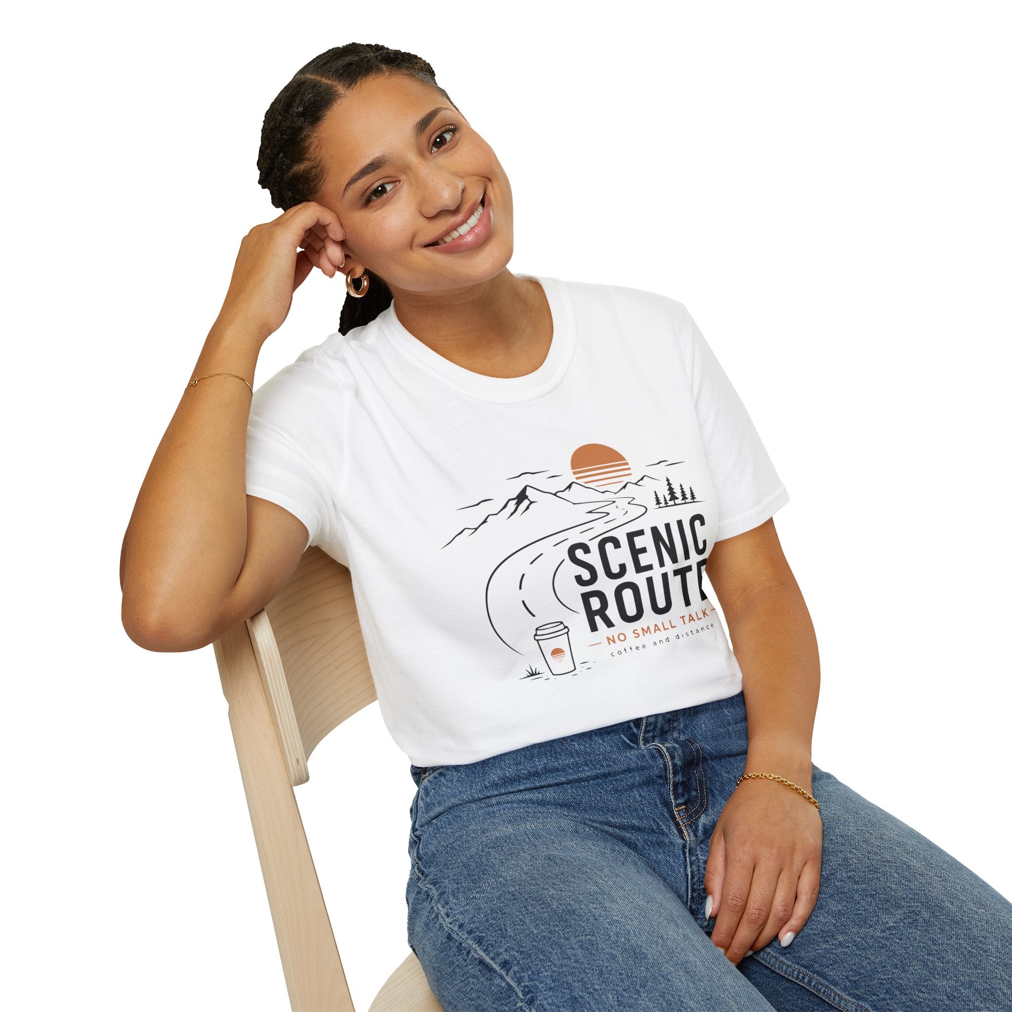 Scenic Route No Small Talk Coffee Roadtrip T-Shirt