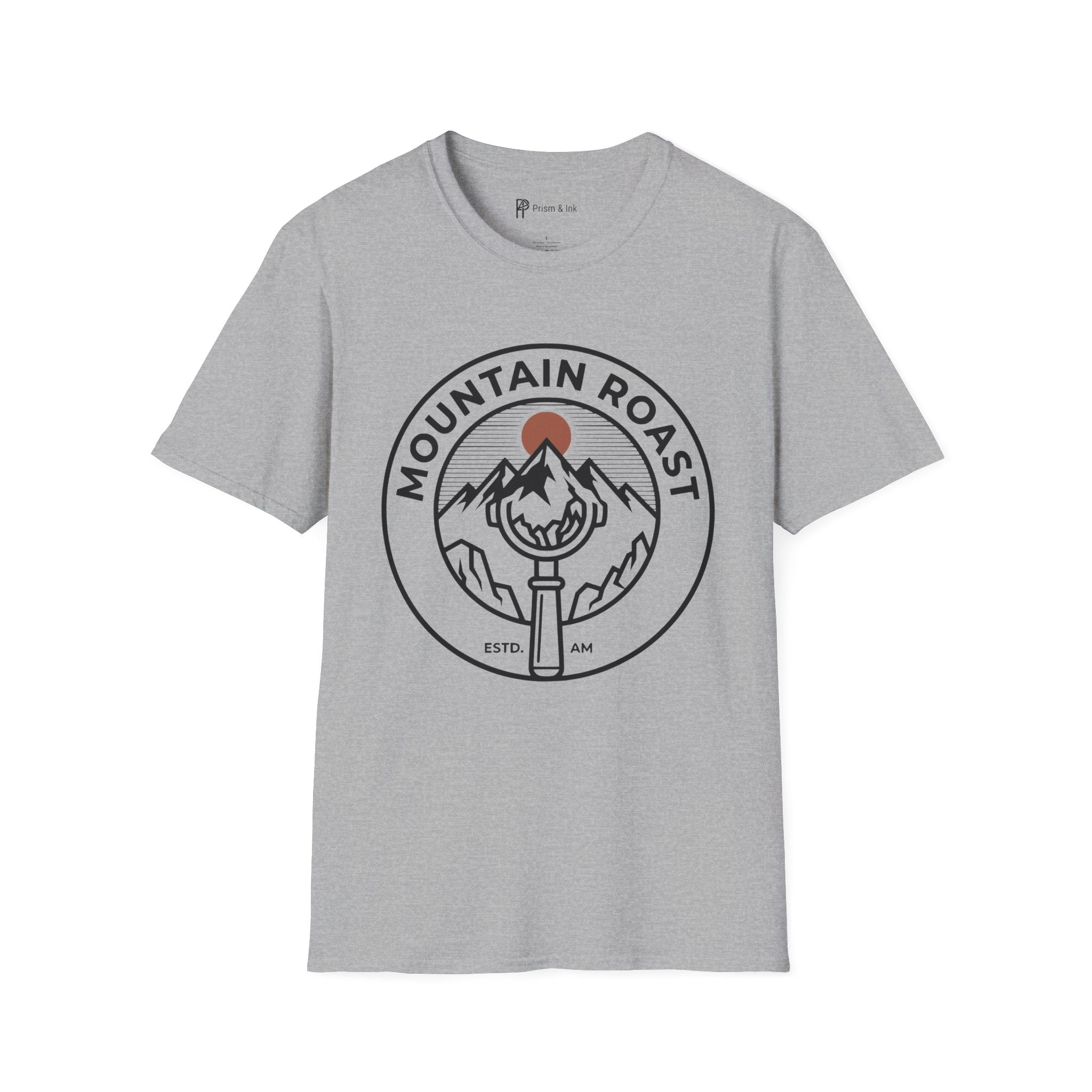 Mountain Roast T-Shirt — Portafilter and Peak Crest Graph