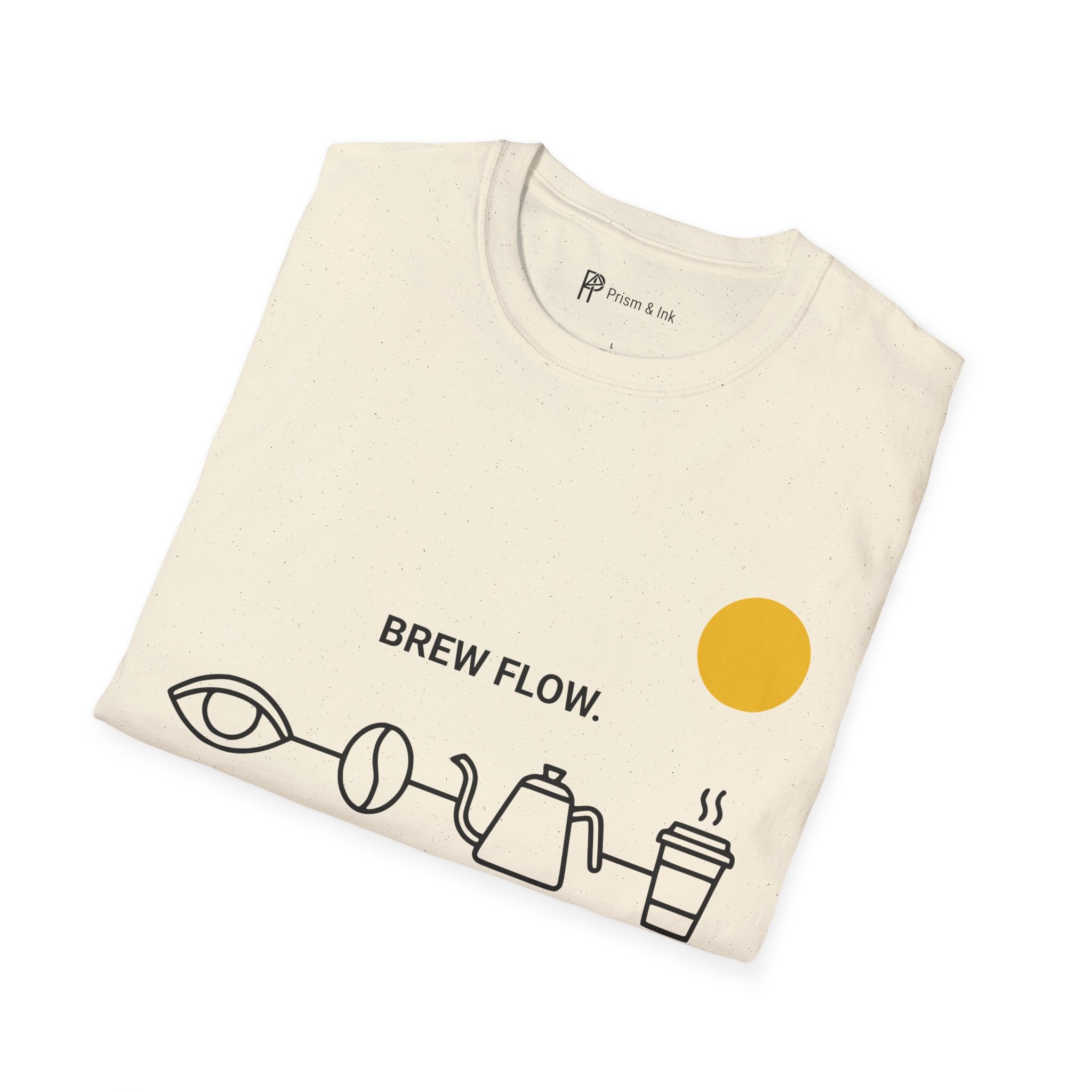 Brew Flow T-Shirt — Minimalist Coffee Process & Ritual Icons