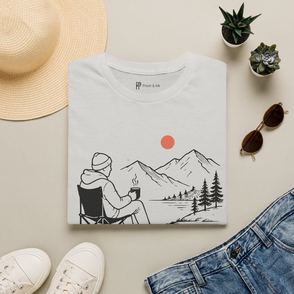 Quiet Coffee Escape Mountain Camping T-Shirt