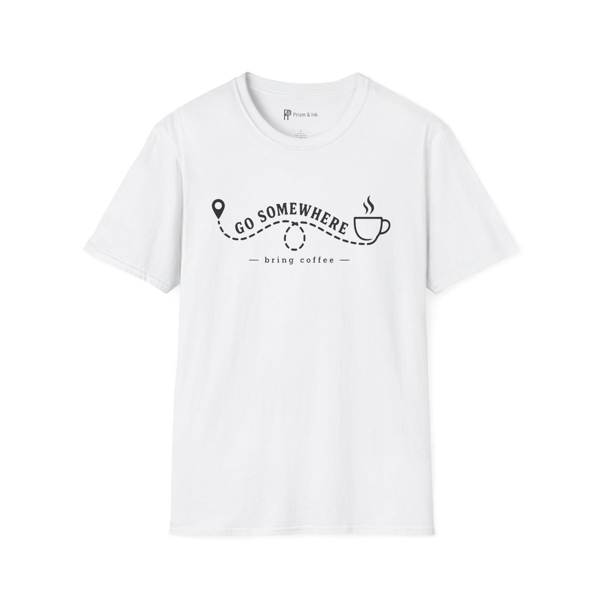 Go Somewhere Map Pin Path Coffee Travel T-Shirt