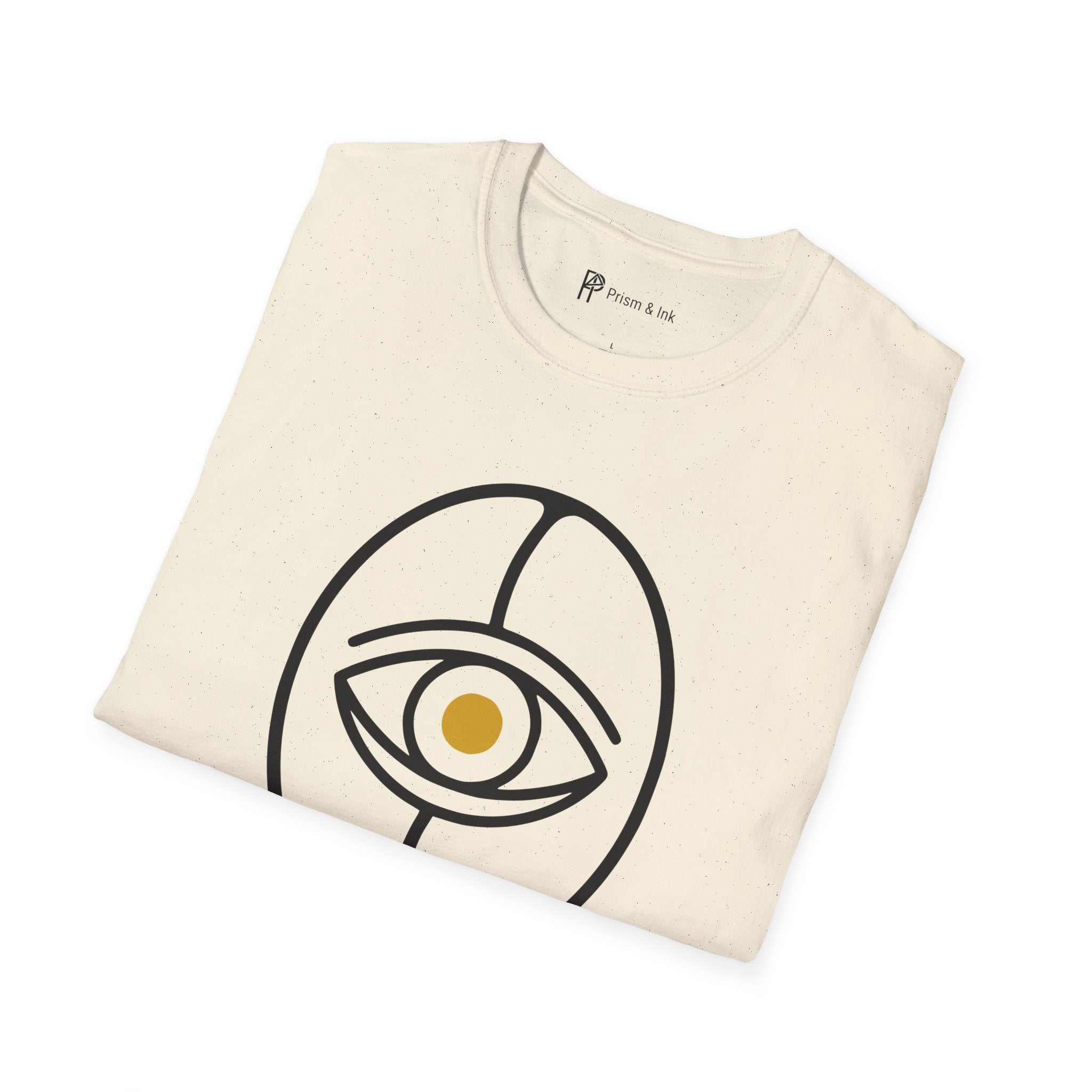 Awaken T-Shirt — Minimalist Coffee Bean and Eye Graphic
