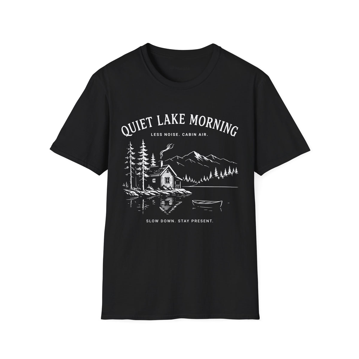 Quiet Lake Morning Cabin T-Shirt