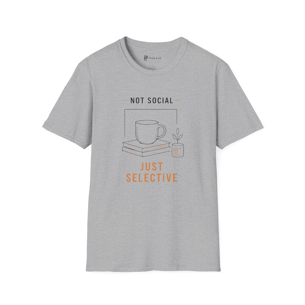 Not Social Just Selective Coffee Reading T-Shirt