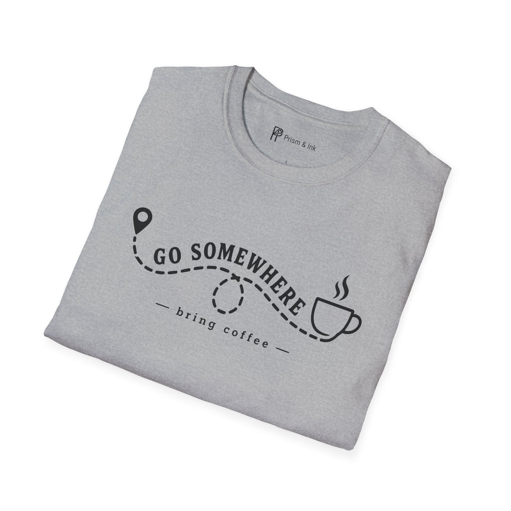 Go Somewhere Map Pin Path Coffee Travel T-Shirt