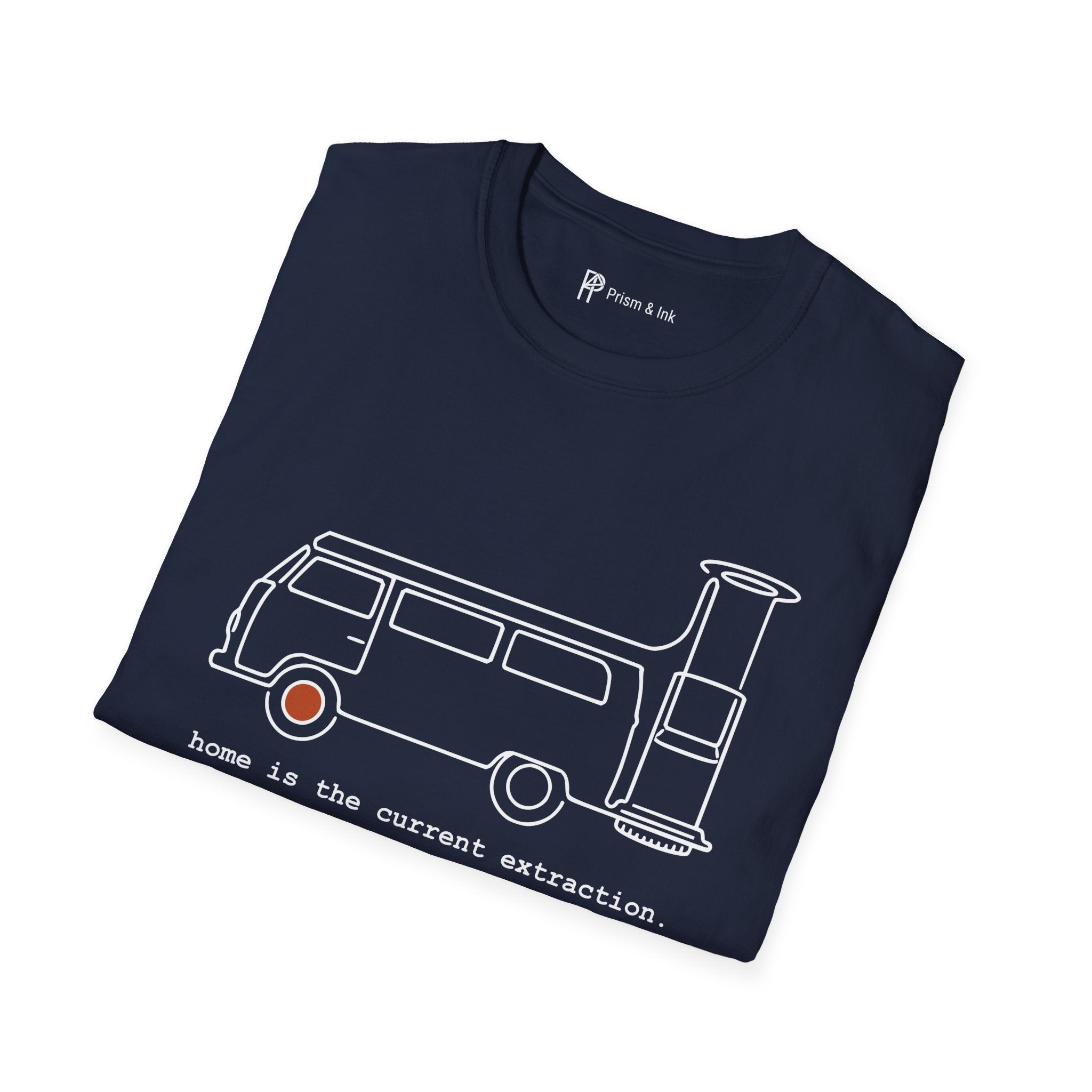 Van Life Exploration T-Shirt — Minimalist Camper & AeroPress "Anywhere" Art