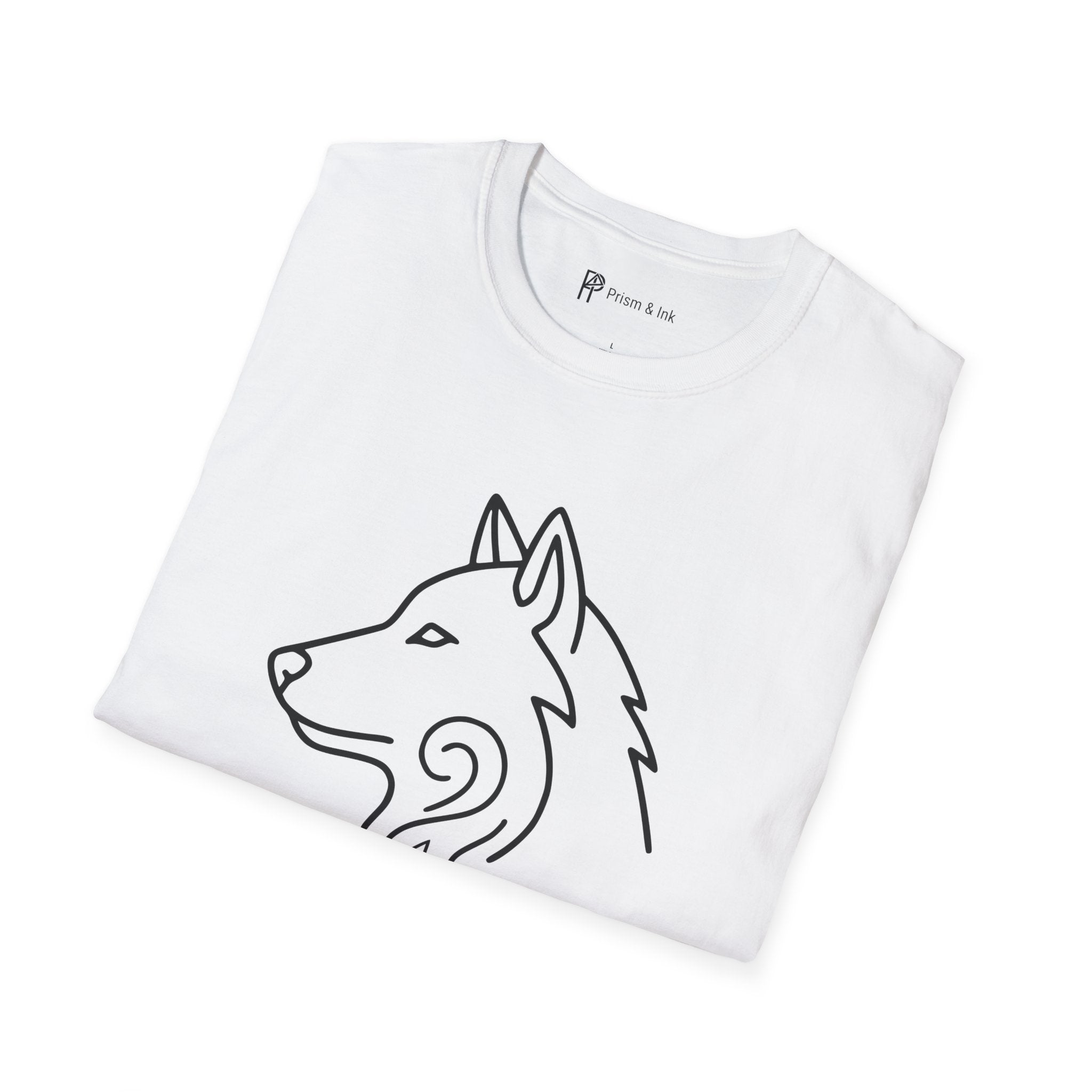Wolf Spirit in Every Brew T-Shirt — Minimalist Campfire & Wild Coffee Silhouette