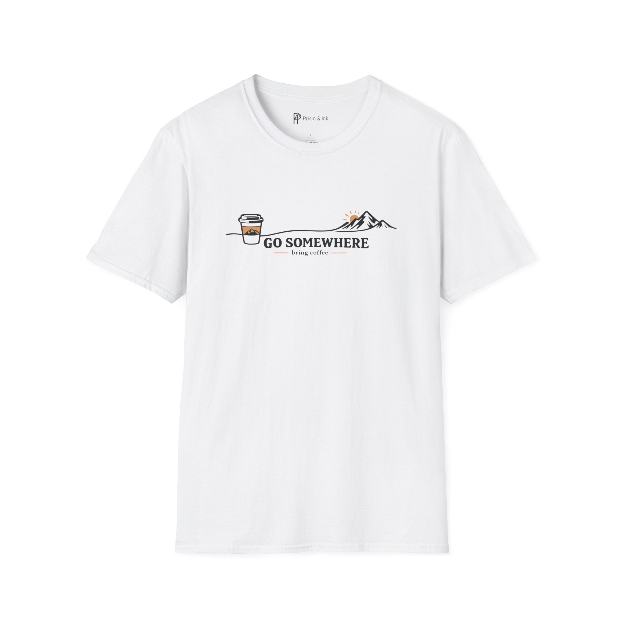 Go Somewhere Mountain Peak Expedition Coffee T-Shirt